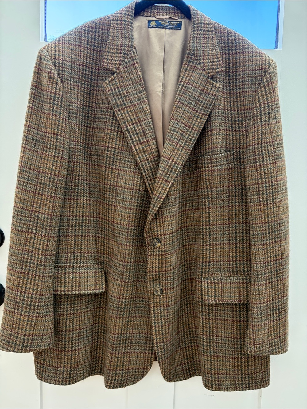 Vintage Brooks Brothers 100% Pure Wool Plaid Sport Coat Blazer – Brown Tan